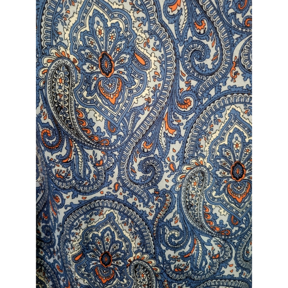 Talbots Blue Paisley Cotton Tank Dress Women's Size MEDIUM PETITE - Picture 2 of 4